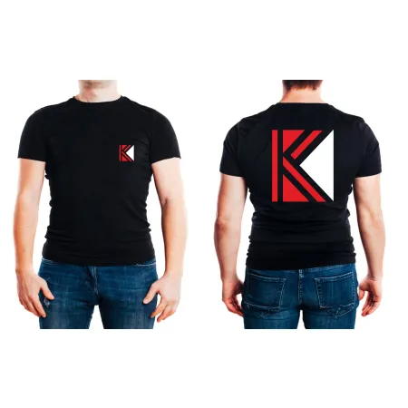T-Shirt B&C E190 z małym nadrukiem na lewej piersi + bardzo duży nadruk z tyłu